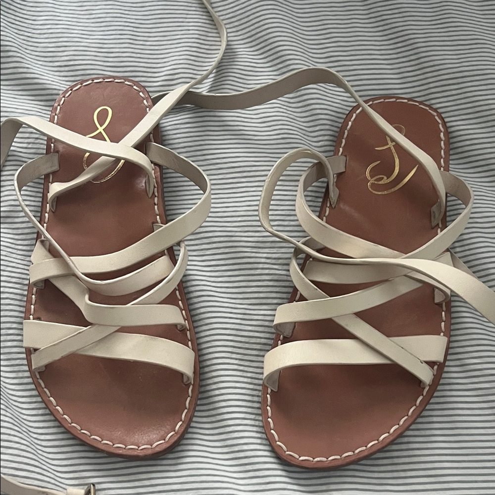 Sam Edelman Cream Strappy Sandals